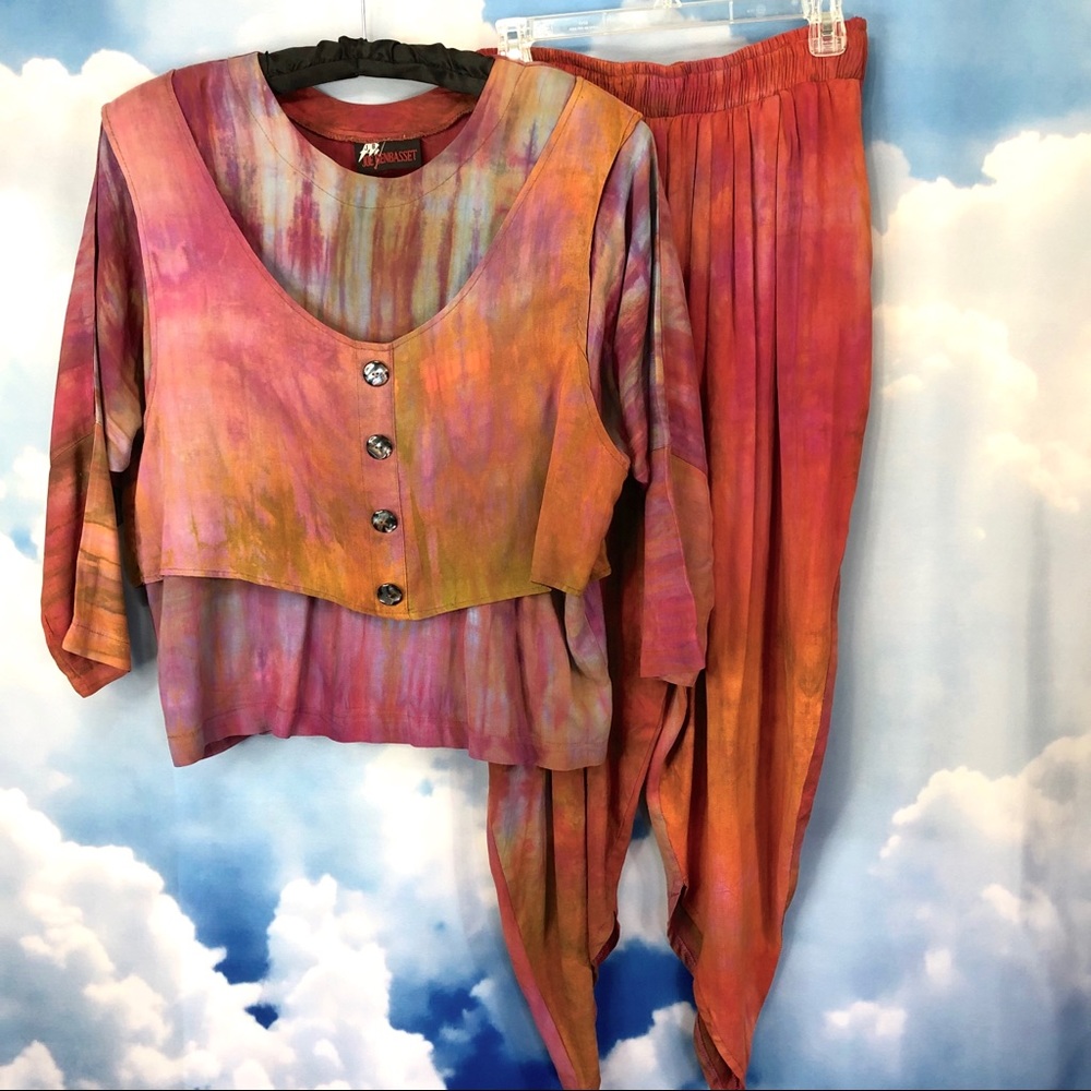 SOLD ‼️ Tie Dye Harem Pants Set Festival Boho  M